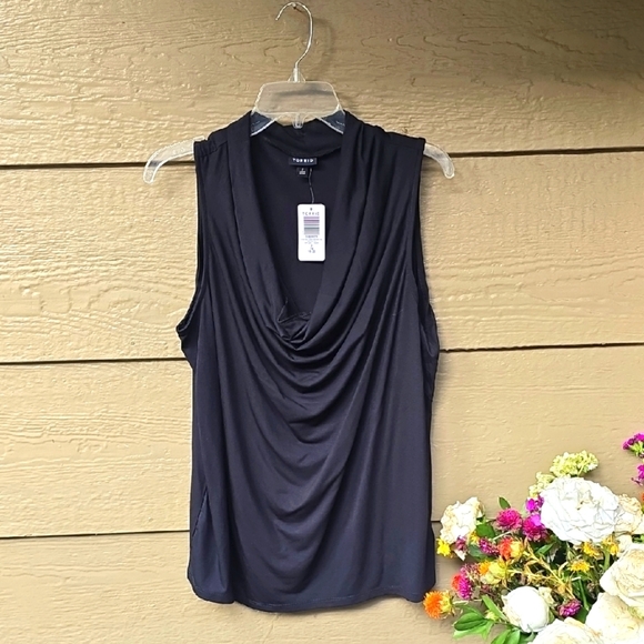 Torrid Studio Tissue Jersey Drape Neck Tank Deep Black 2x New - Picture 5 of 8